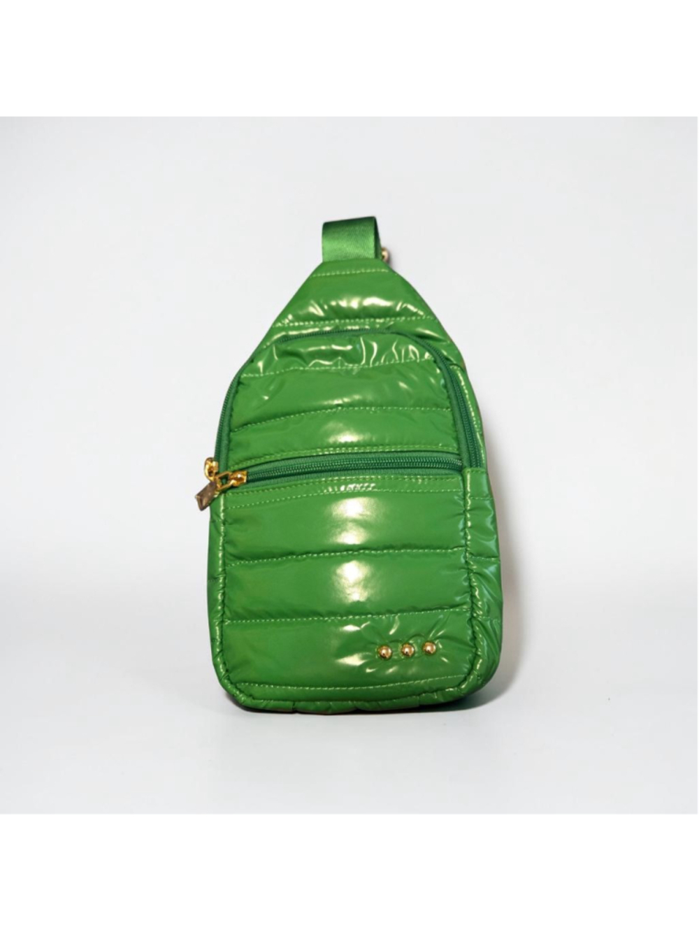 Pretty Simple Crossbody Bag One Size Green with Gold Accents - Picture 2 of 5